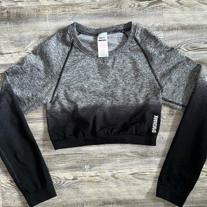 GYMSHARK ADAPT OMBRE SEAMLESS LONG SLEEVE CROP TOP